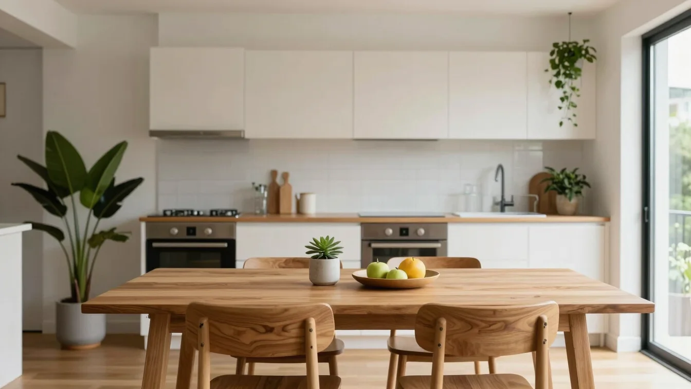 Bright shared kitchen and dining area in a Melbourne share house,
